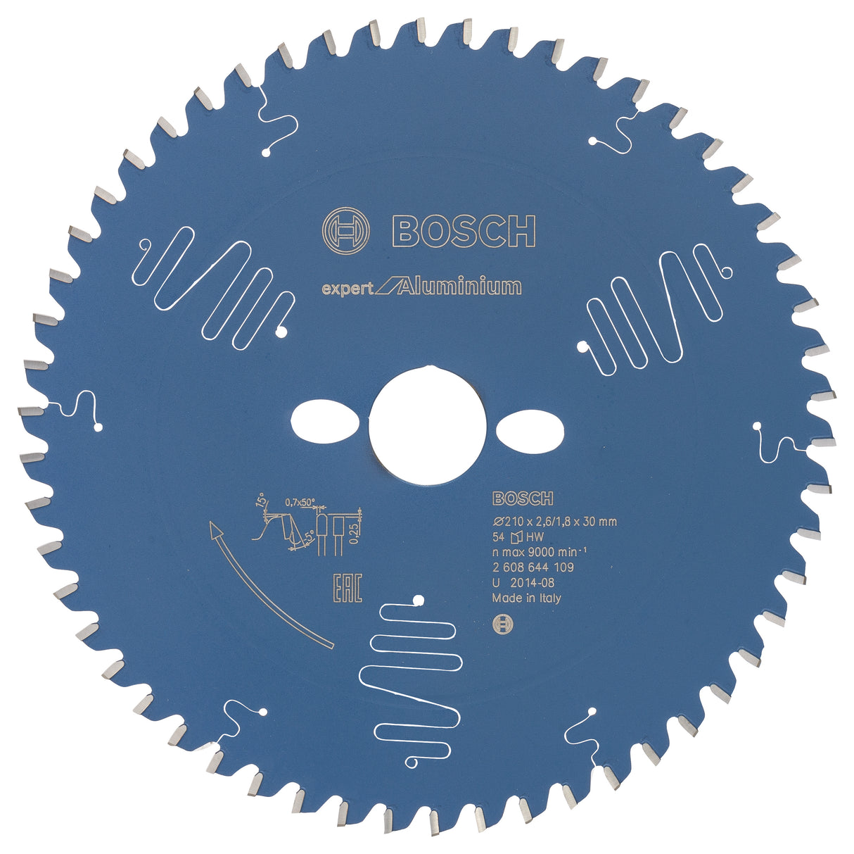 Bosch Professional Expert Circular Saw Blade for Aluminium - 210 x 30 x 2.6mm, 54 Teeth