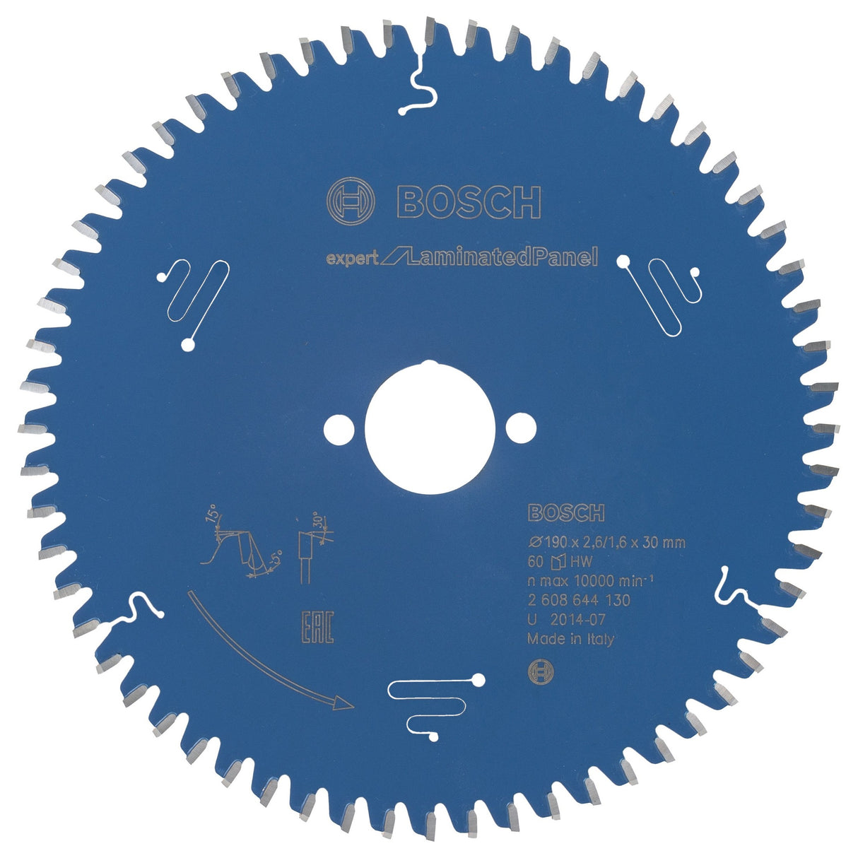 Bosch Professional Expert Circular Saw Blade for Laminated Panel - 190 x 30 x 2.6 mm, 60 Teeth