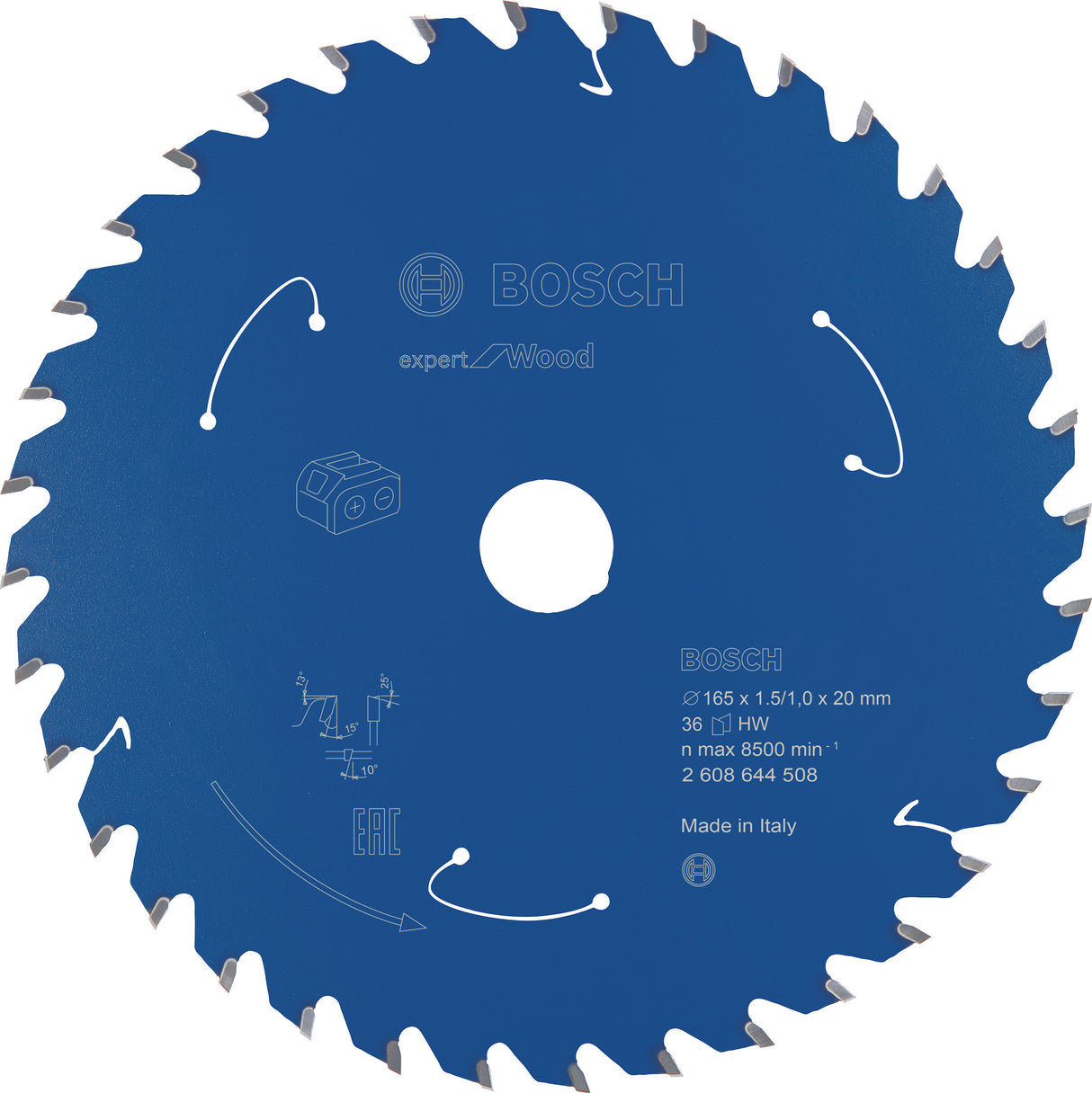 Bosch Professional Expert Circular Saw Blade for Cordless Saws - Wood, 165x1.5/1x20 T36