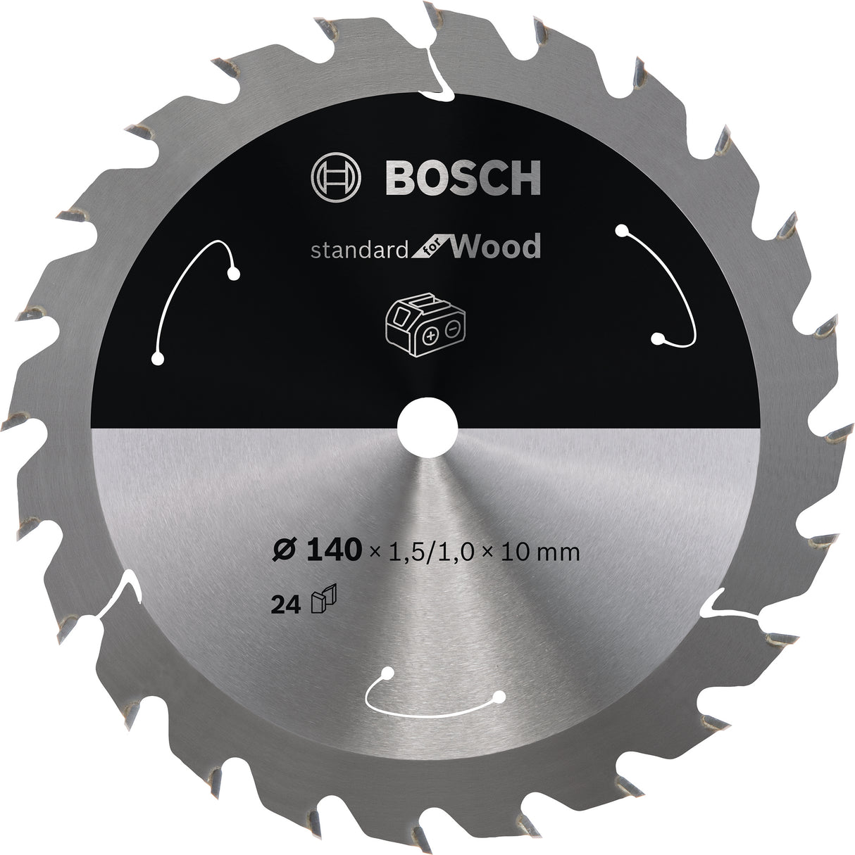 Bosch Professional Circular Saw Blade for Cordless Saws - Standard for Wood - 140x1.5/1x10 T24