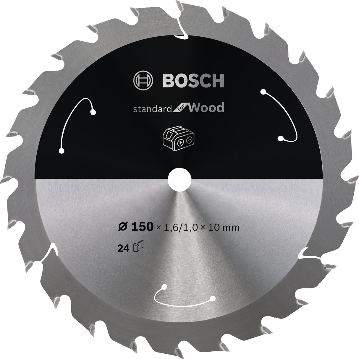 Bosch Professional Circular Saw Blade for Cordless Saws - Standard for Wood - 150x1.6/1x10 T24