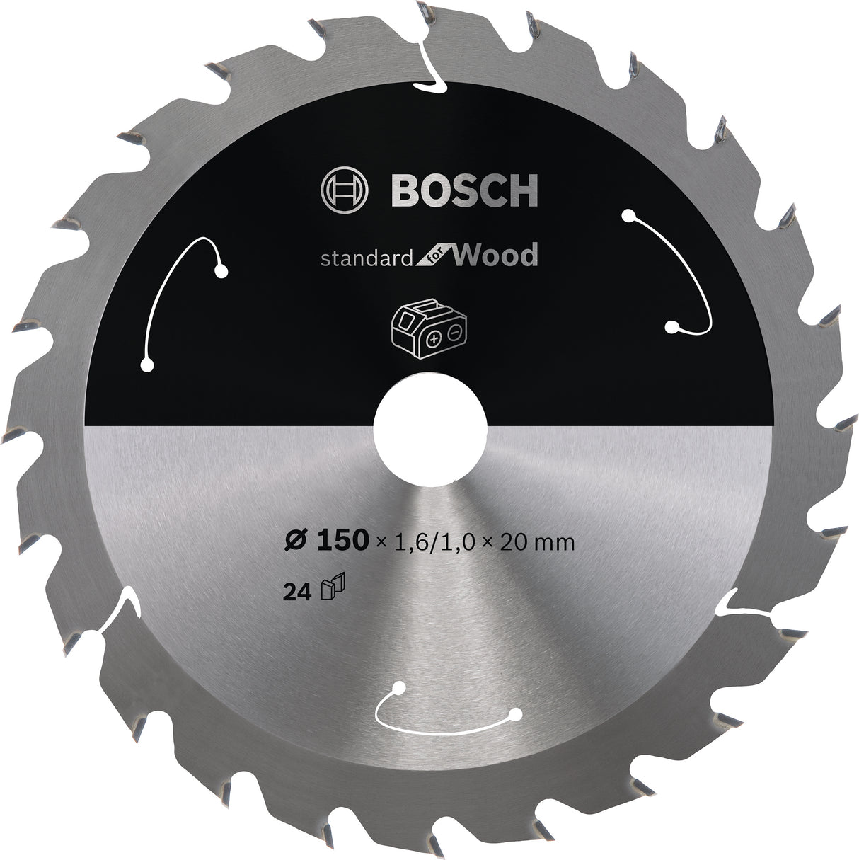 Bosch Professional Circular Saw Blade for Cordless Saws - Standard for Wood - 150x1.6/1x20 T24