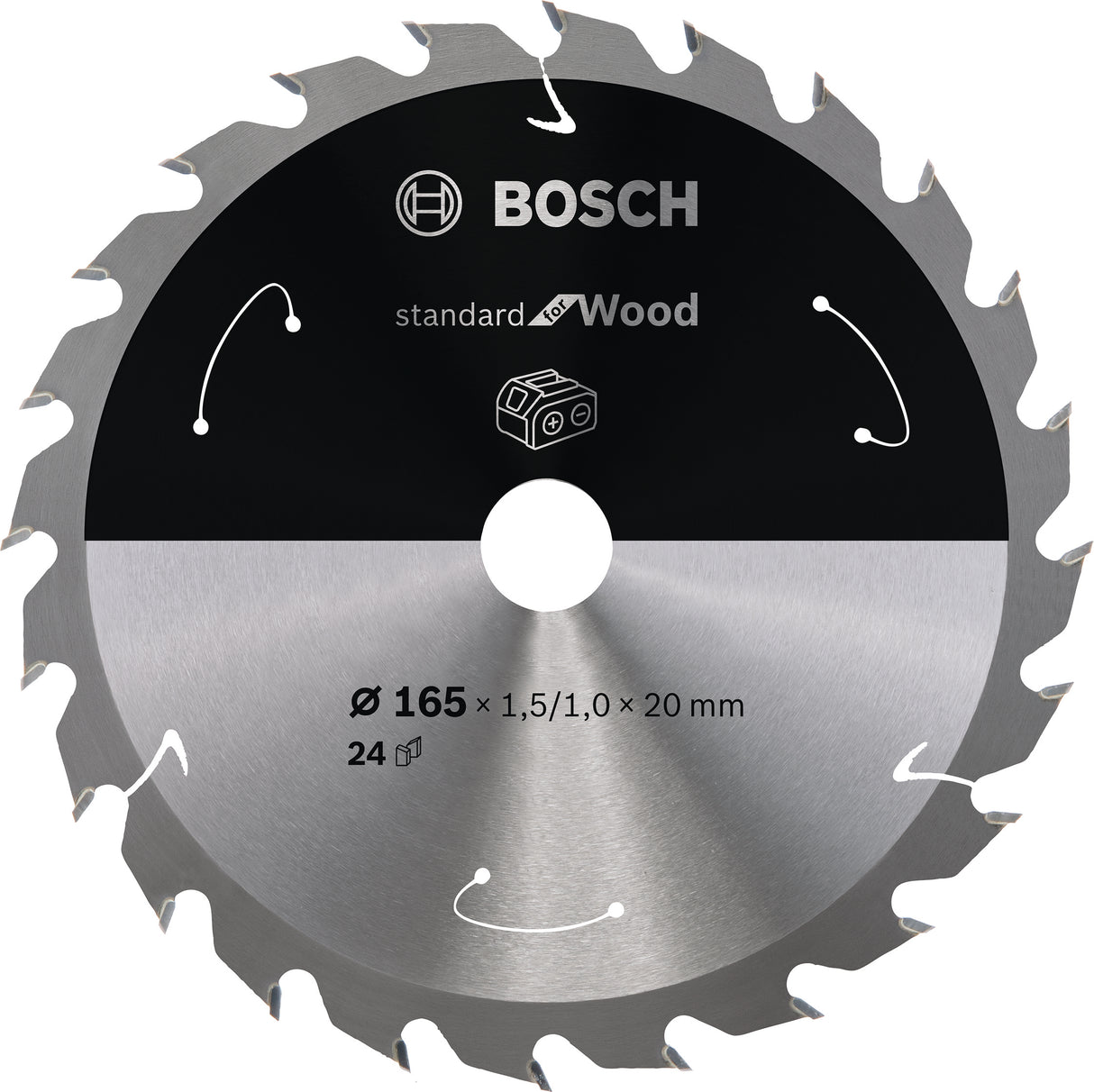 Bosch Professional Circular Saw Blade for Cordless Saws - Standard for Wood - 165x1.5/1x20 T24