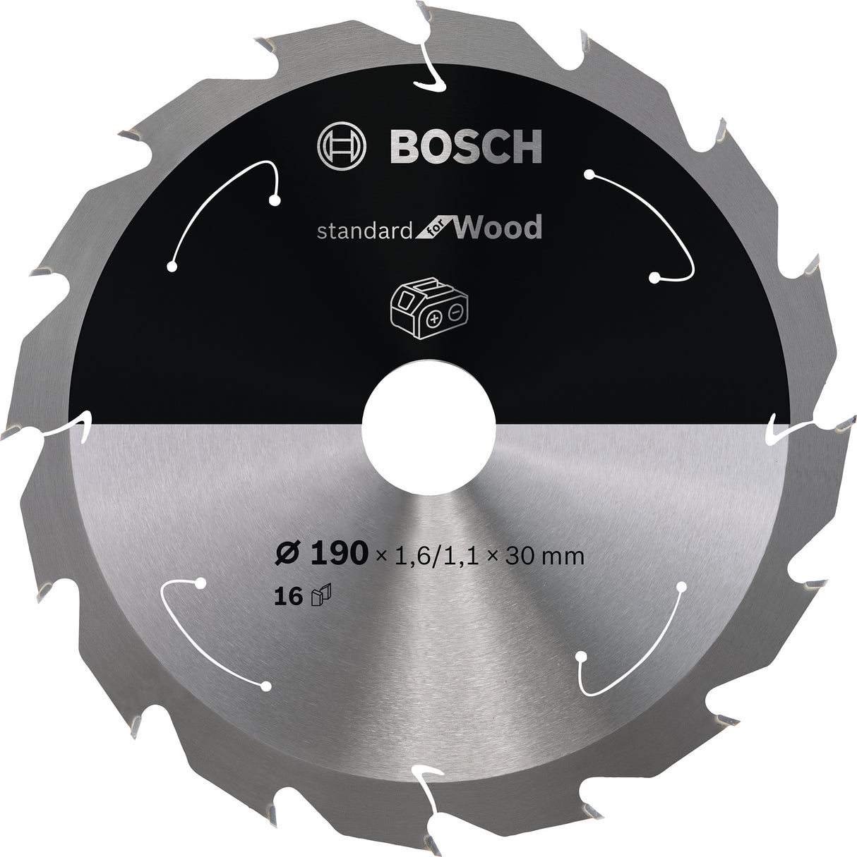 Bosch Professional Circular Saw Blade for Cordless Saws - Standard for Wood - 190x1.6/1.1x30 T16