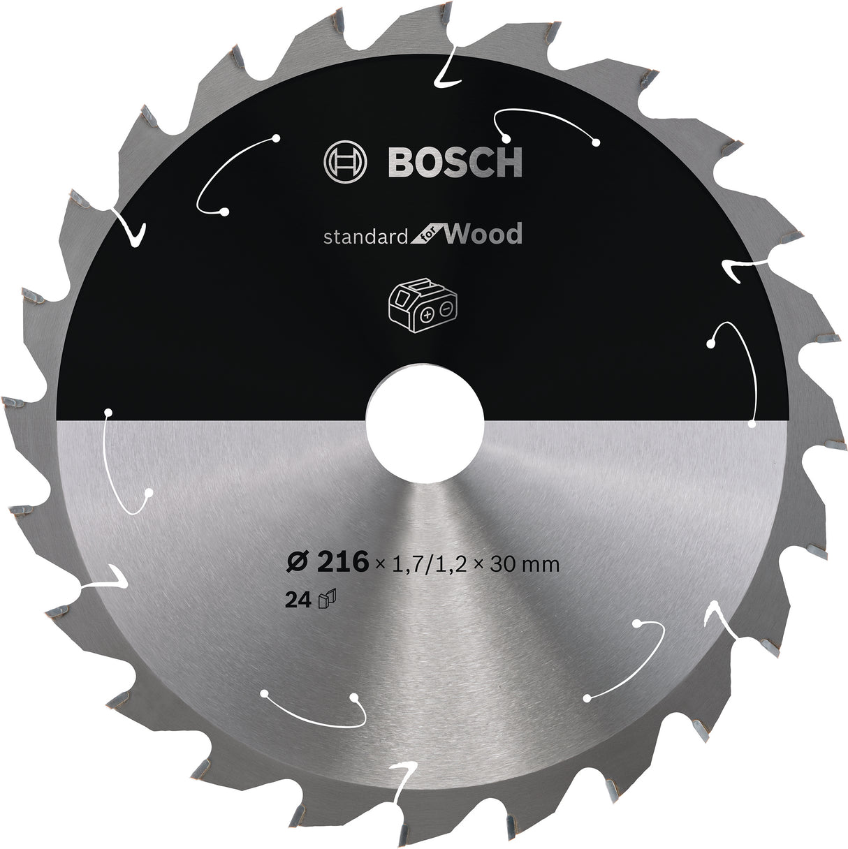 Bosch Professional Circular Saw Blade for Cordless Saws - Standard for Wood - 216x1.7/1.2x30 T24