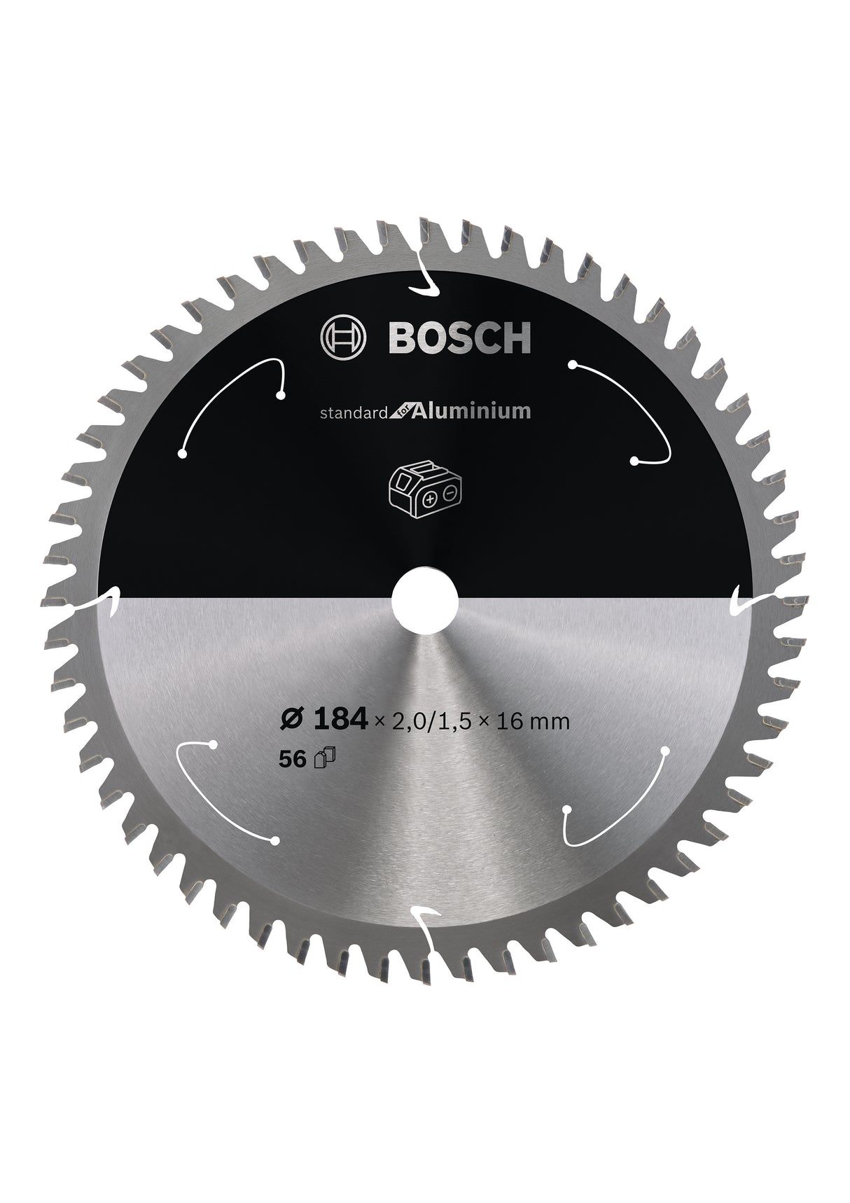 Bosch Professional Aluminium Circular Saw Blade for Cordless Saws - 184x2/1.5x16 T56 - Standard