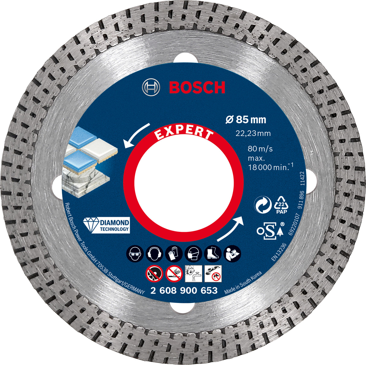 Bosch Professional HardCeramic Diamond Cutting Disc - 85 x 22.23 x 1.4 x 7 mm