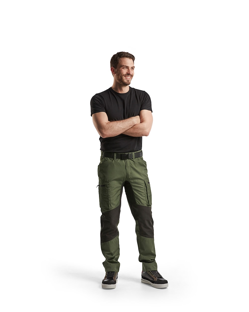 Blaklader Service Trousers with Stretch 14591845 #colour_army-green-black