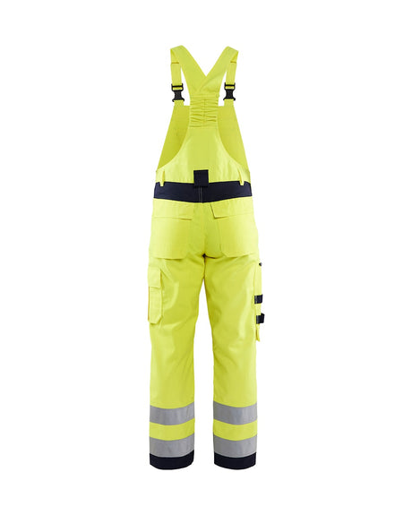 Blaklader Multinorm Bib Trousers 2608 #colour_hi-vis-yellow-navy-blue