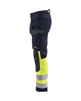 Blaklader Trousers Multinorm Inherent with Stretch Women 7185 #colour_navy-blue-hi-vis-yellow