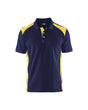 Blaklader Polo Shirt 3324 #colour_navy-blue-hi-vis-yellow