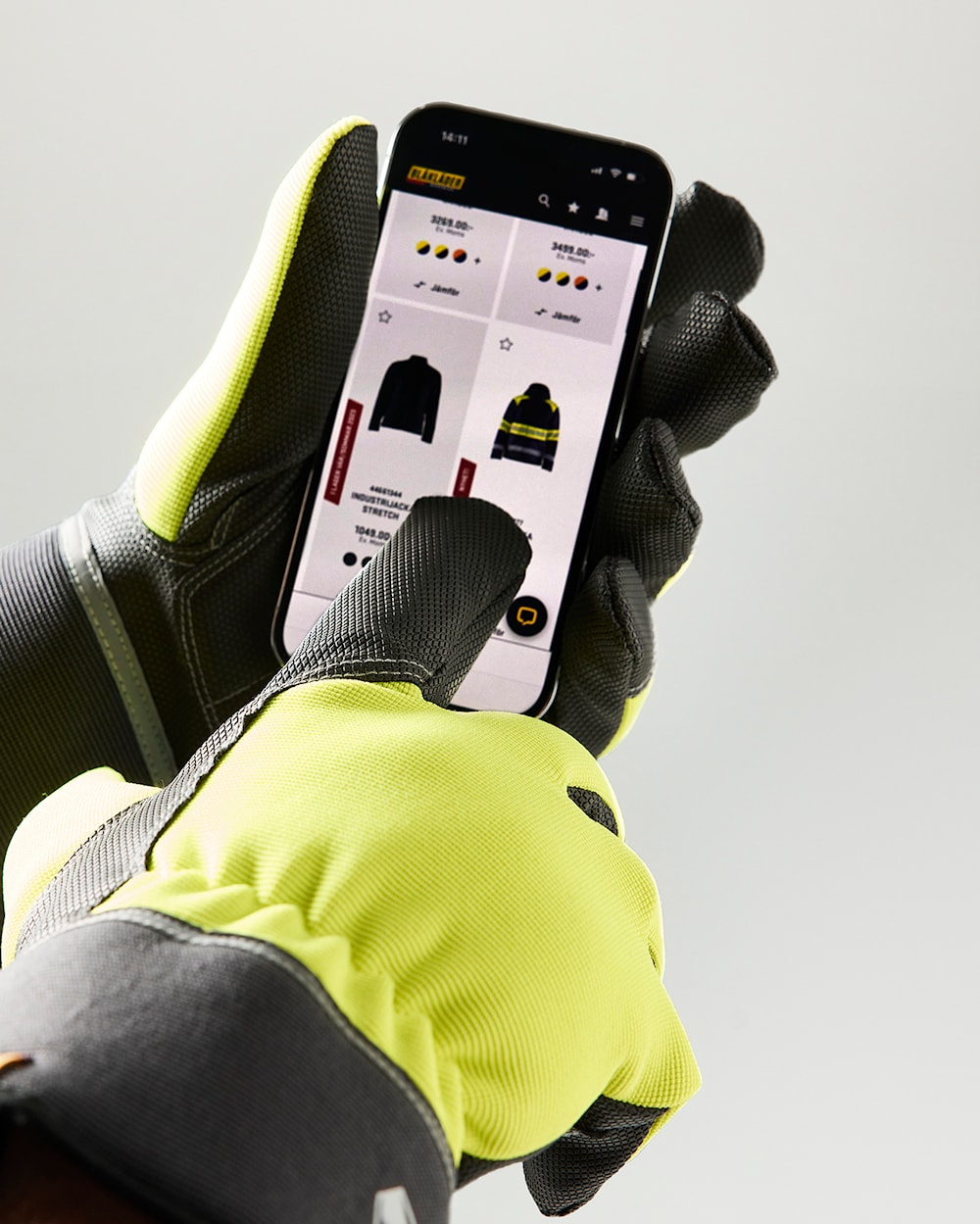 Blaklader Work Glove Lined Touch 2877 #colour_hi-vis-yellow