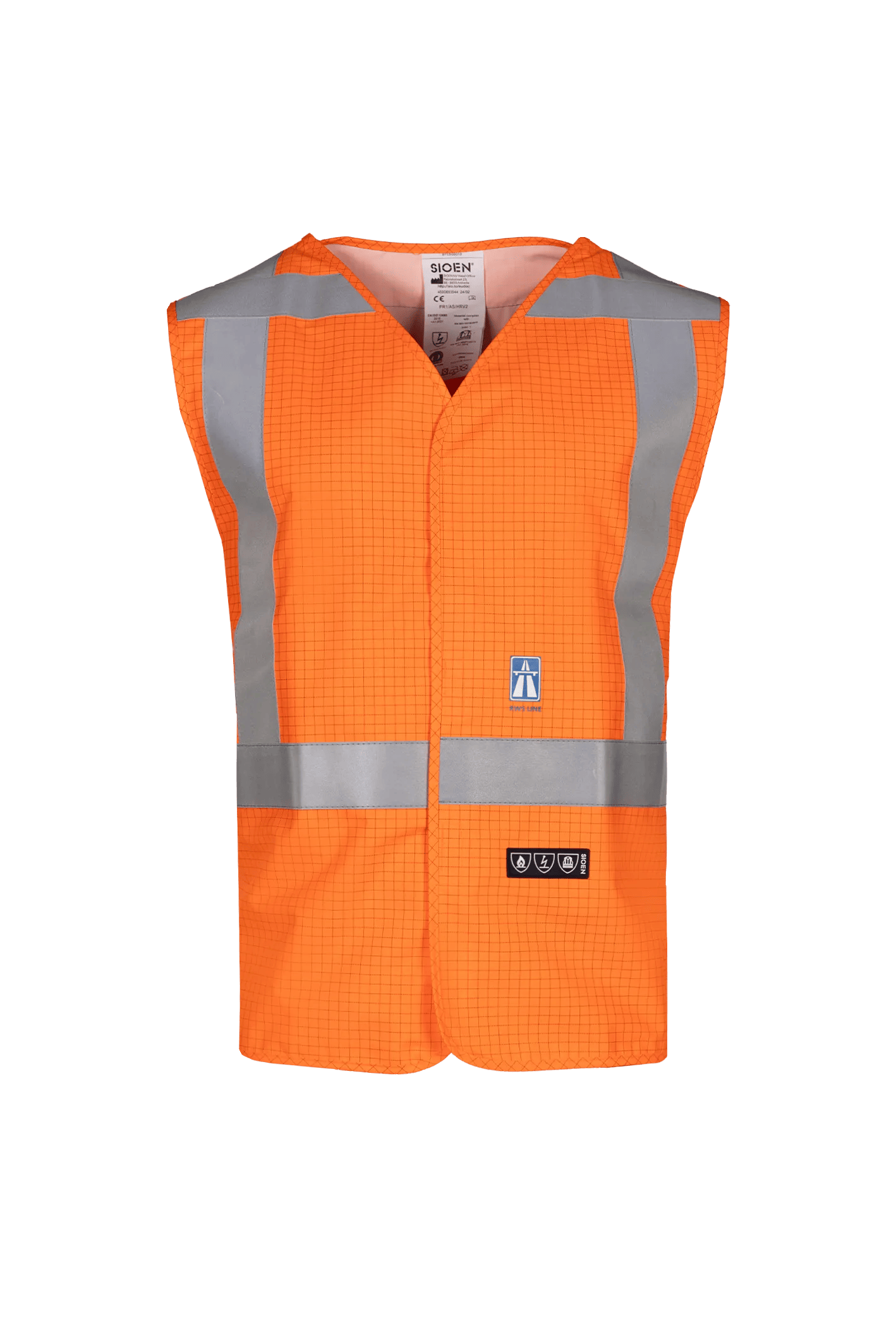 Sioen Raufar Flame Retardant And Anti-Static Hi-Vis Waistcoat (Rws)