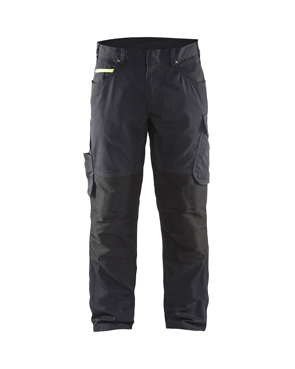 Blaklader Service Trousers with Stretch 1495 #colour_black-hi-vis-yellow