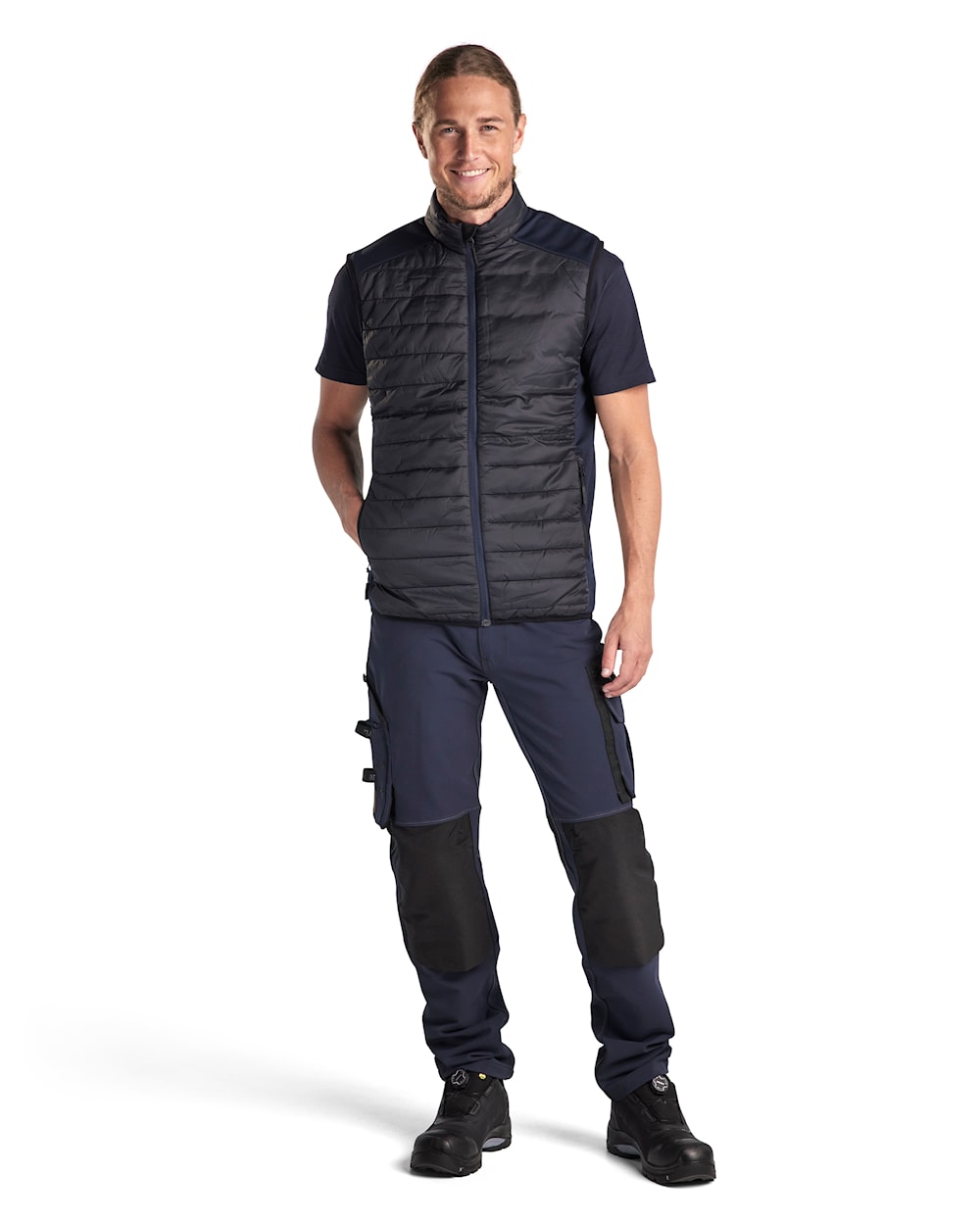 Blaklader Vest Warm-Lined 3863 #colour_black-dark-navy-blue