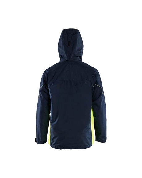 Blaklader Shell Jacket 4790 #colour_dark-navy-blue-hi-vis-yellow