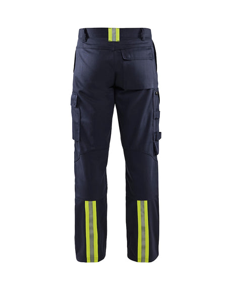 Blaklader Welding Trousers 1701 #colour_navy-blue-hi-vis-yellow