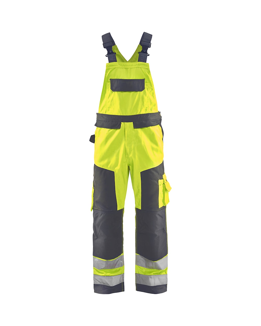 Blaklader Hi-Vis Bib Trousers 2660 - Hi-Vis Yellow/Mid Grey