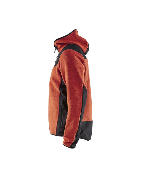 Blaklader Knitted Jacket with Softshell 5940 #colour_burned-red-black