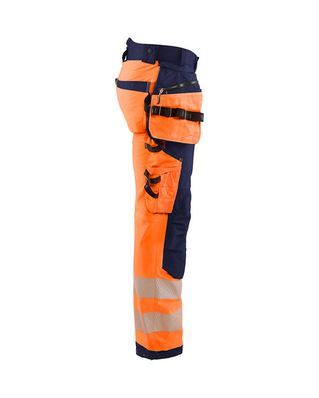 Blaklader Softshell Hi-Vis Trousers 1820 #colour_orange-navy-blue