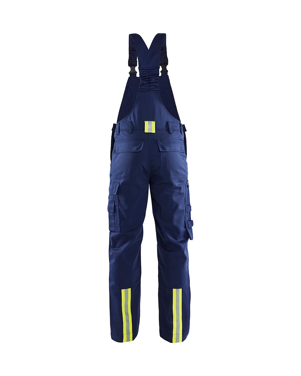 Blaklader Welding Bib Trousers 2601 #colour_navy-blue-hi-vis-yellow