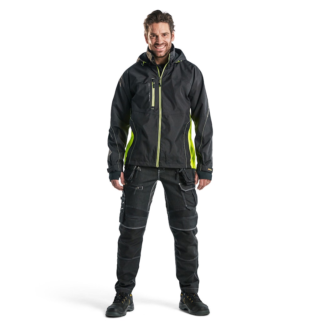 Blaklader Shell Jacket 4790 #colour_black-hi-vis-yellow