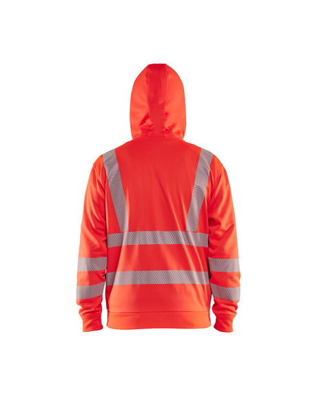 Blaklader Hi-Vis Hoodie Full-Zip 3565 #colour_red-hi-vis