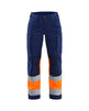 Blaklader Women's Hi-Vis Trousers with Stretch 7161 #colour_navy-blue-orange