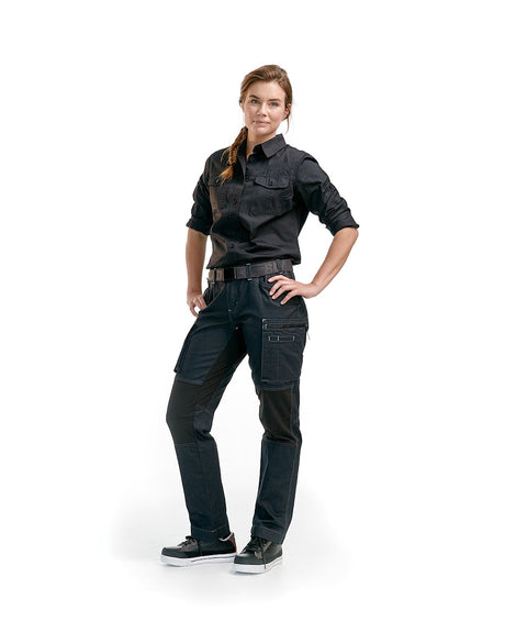 Blaklader Women's Service Trousers Stretch 71591142 #colour_navy-blue-black