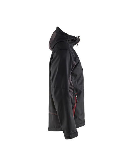 Blaklader Softshell Jacket with Hood 4753 #colour_black-red