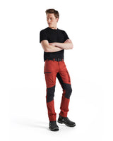 Blaklader Service Trousers with Stretch 14591845 #colour_burned-red-black