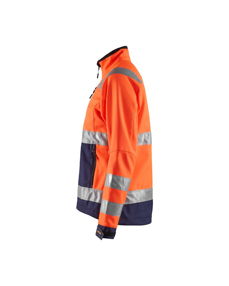 Blaklader Women's Hi-Vis Softshell Jacket 4902 #colour_orange-navy-blue