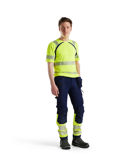 Blaklader Uv Hi-Vis T-Shirt 3397 #colour_hi-vis-yellow-navy-blue