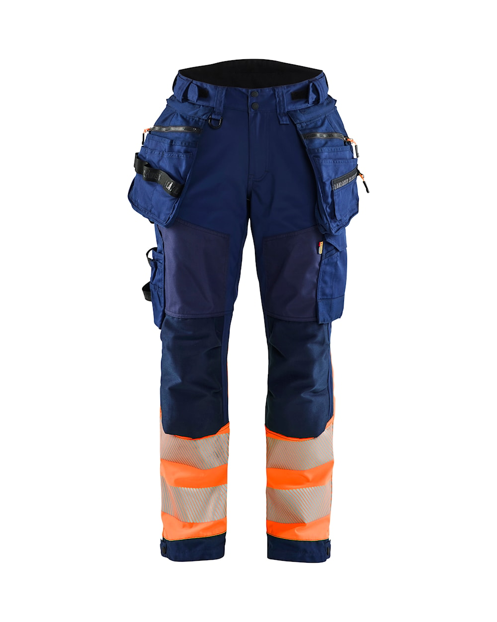 Blaklader Softshell Hi-Vis Trousers Women 7114 #colour_navy-blue-orange