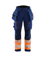 Blaklader Softshell Hi-Vis Trousers Women 7114 #colour_navy-blue-orange