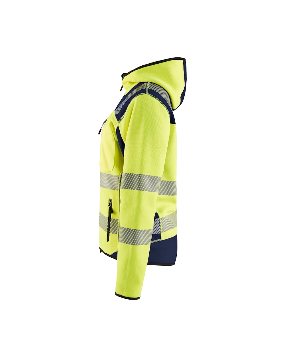 Blaklader Women's Hi-Vis Knitted Jacket 4967 #colour_hi-vis-yellow-navy-blue