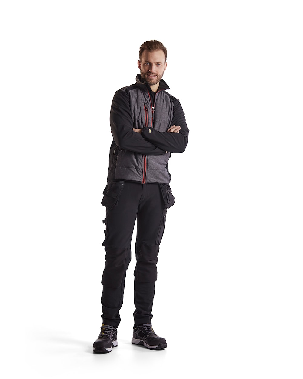 Blaklader Hybrid Jacket 4929 #colour_black-red