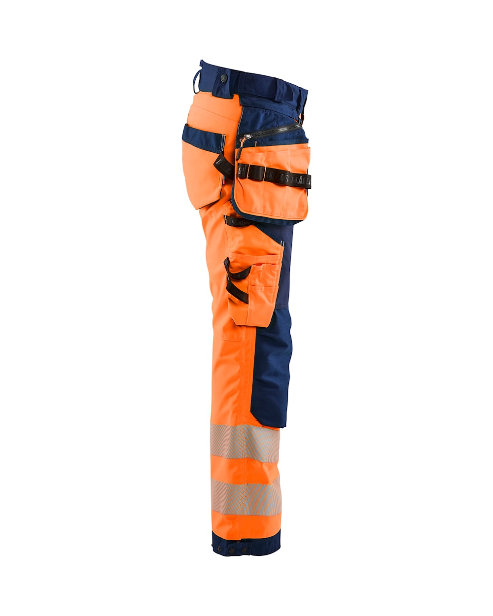 Blaklader Softshell Hi-Vis Trousers Women 7118 #colour_orange-navy-blue