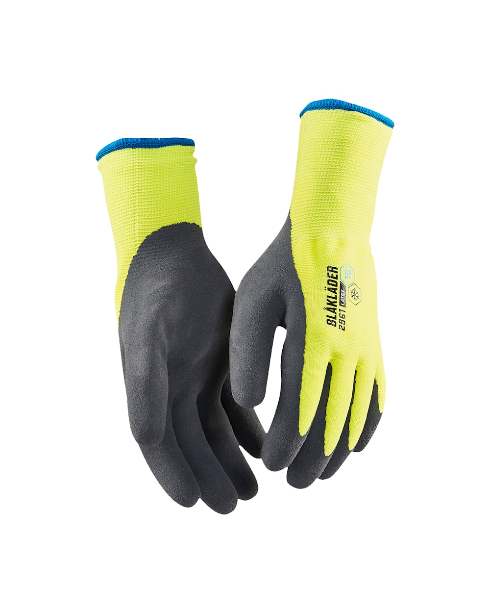 Blaklader Work Gloves Lined, Latex Coated 2961 #colour_hi-vis-yellow