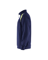 Blaklader Half-Zip 2-Tone Sweatshirt 3353 - Navy Blue/Hi-Vis Yellow