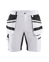 Blaklader Painter Shorts with Stretch X1900 1911 #colour_white-black