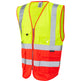 Leo Workwear LYNTON Leo EcoViz Superior Waistcoat - Hi-Vis Yellow/Hi-Vis Red