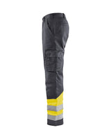 Blaklader Hi-Vis Trousers 1564 - Mid Grey/Hi-Vis Yellow