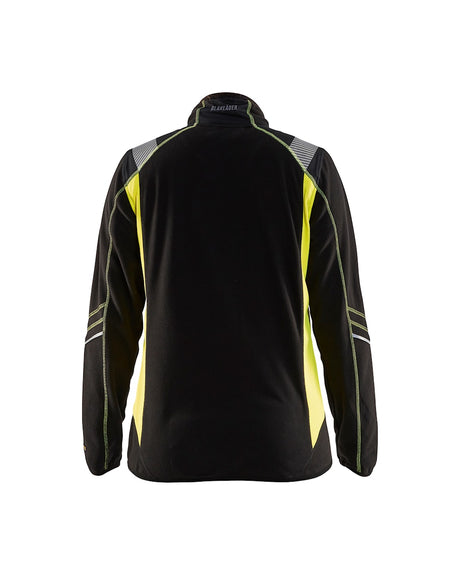 Blaklader Women's Microfleece Jacket 4973 #colour_black-hi-vis-yellow