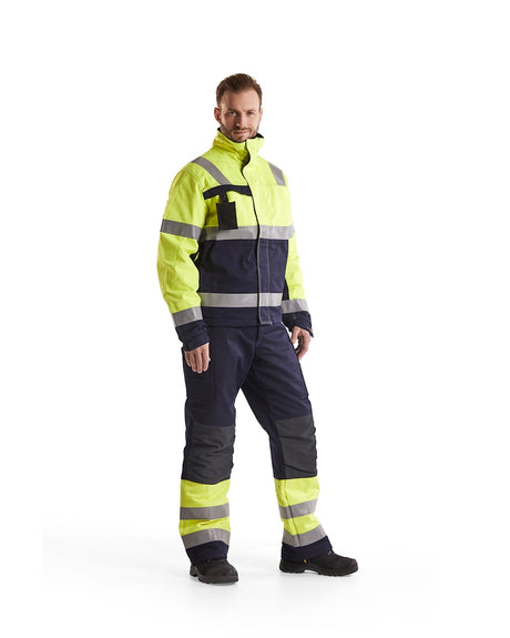 Blaklader Multinorm Winter Jacket 4069 #colour_hi-vis-yellow-navy-blue