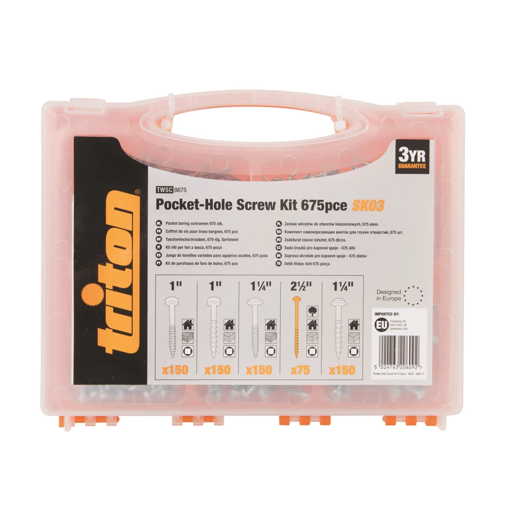 Triton Pocket-Hole Screw Kit 675pce