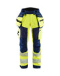 Blaklader Softshell Hi-Vis Trousers Women 7118 #colour_hi-vis-yellow-navy-blue