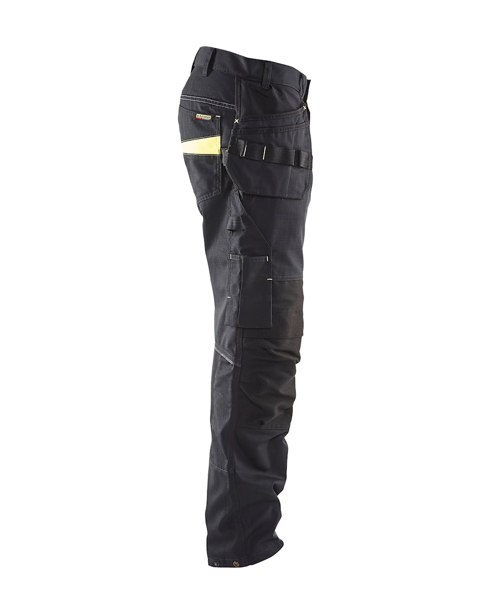 Blaklader Service Trousers with Stretch And Nail Pockets 1496 #colour_black-hi-vis-yellow