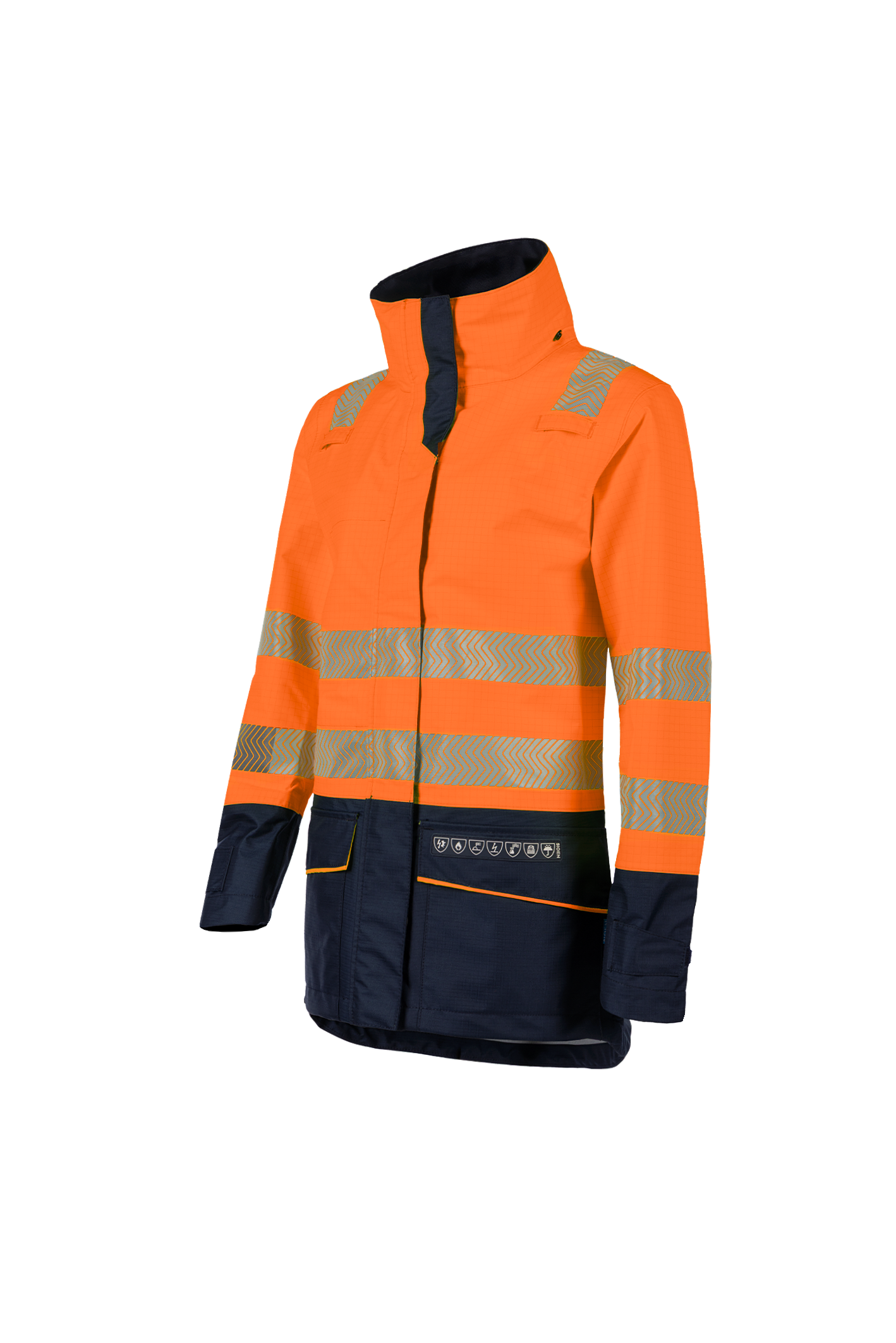 Sioen Vaski Hi-Vis Ladies Rain Jacket With Arc Protection