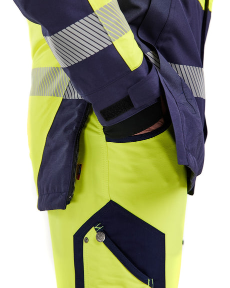 Blaklader Winter Parka Hi-Vis 4457 #colour_hi-vis-yellow-navy-blue